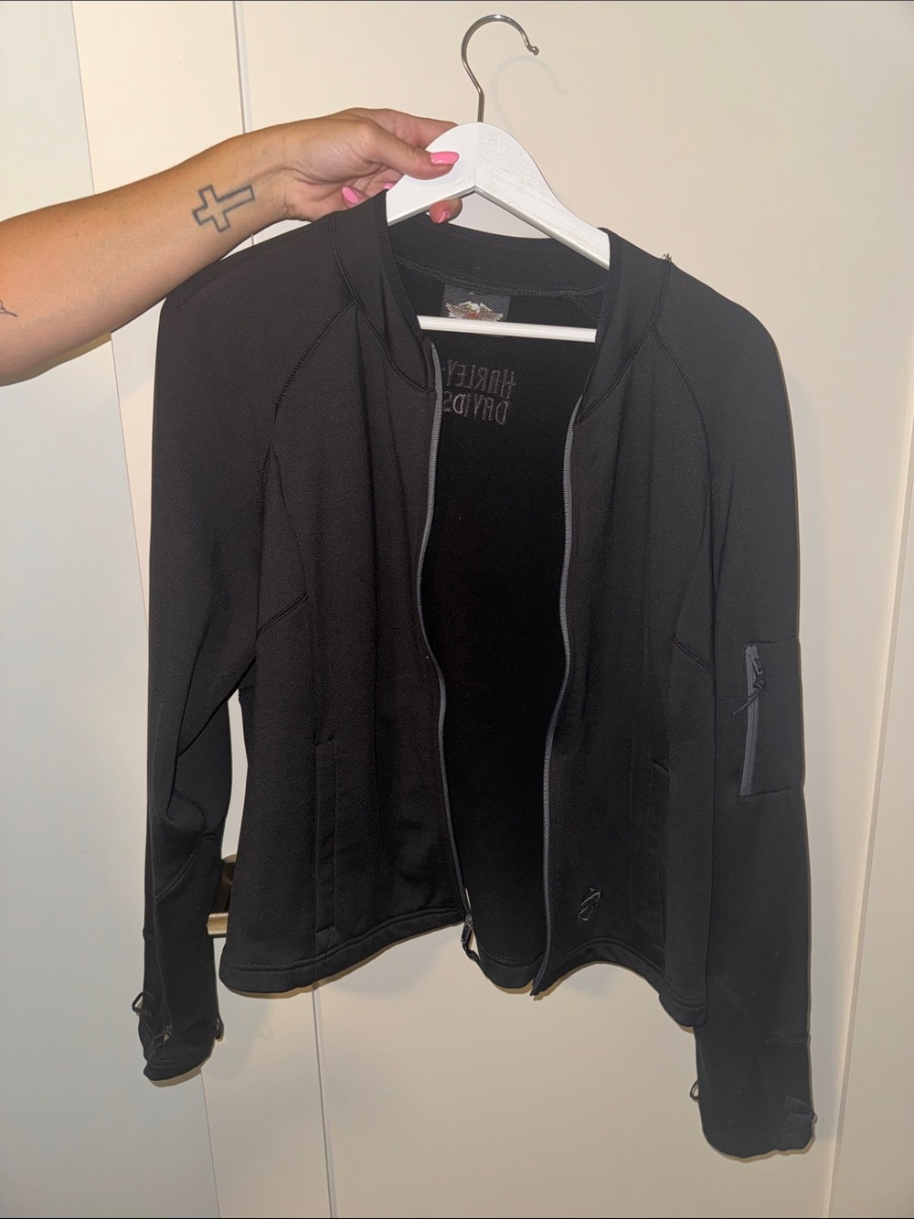 Harley-Davidson Black Bomber Jacket with Zip Details